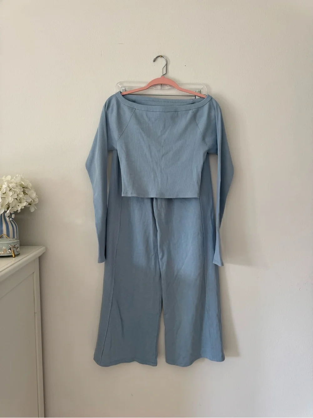 Free People Light Blue Wide-Leg Matching Set